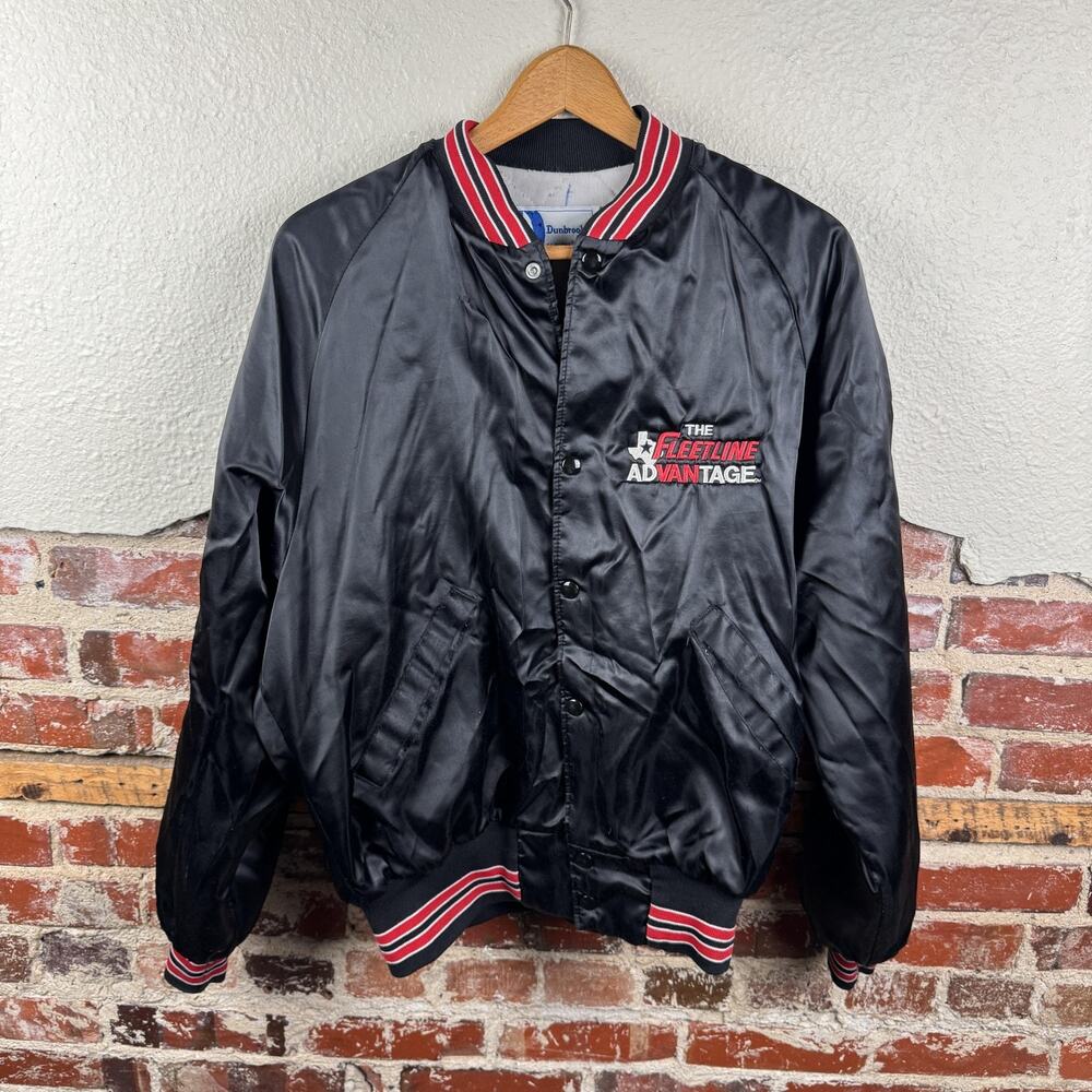 Vintage Fleetline Advantage Jacket Mens Large Dunbrooke Satin Bomber USA 90s